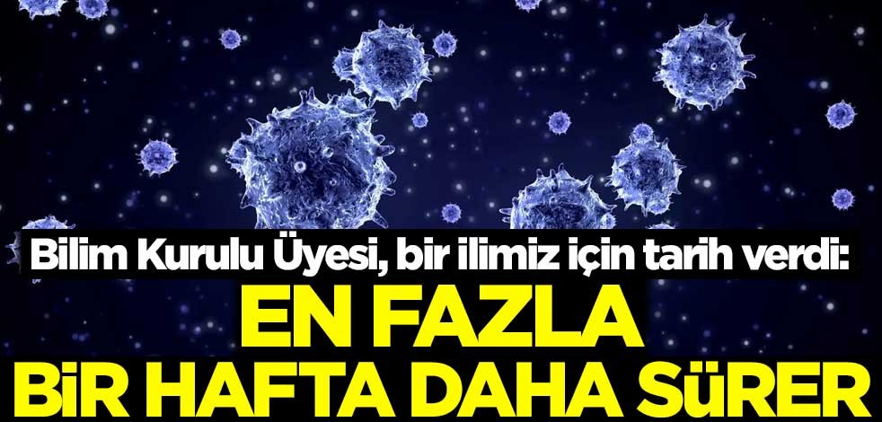 Bilim Kurulu Üyesi, bir ilimiz için tarih verdi: En fazla bir hafta daha sürer