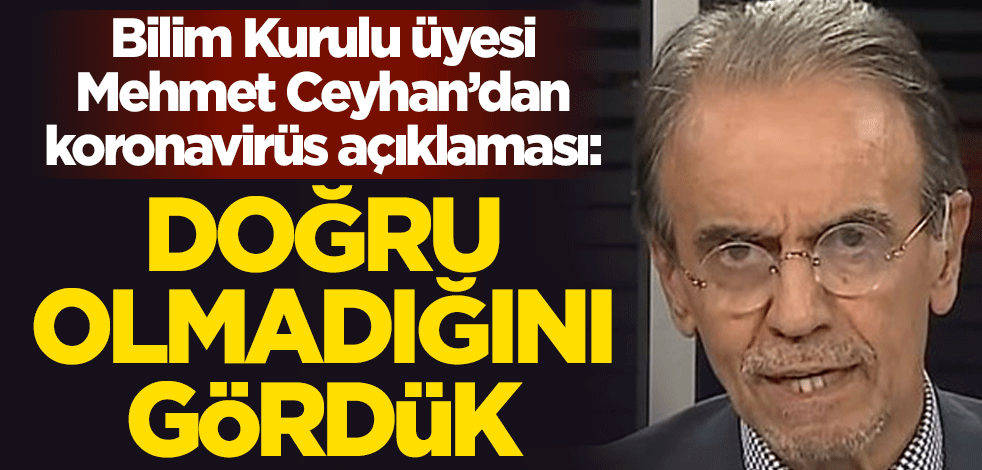 Bilim Kurulu üyesi Prof. Dr. Mehmet Ceyhan'dan koronavirüs açıklaması: Doğru olmadığını gördük