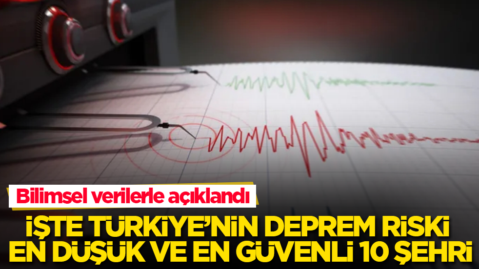 Bilimsel verilerle açıklandı! İşte Türkiye’nin deprem riski en düşük ve en güvenli 10 şehri