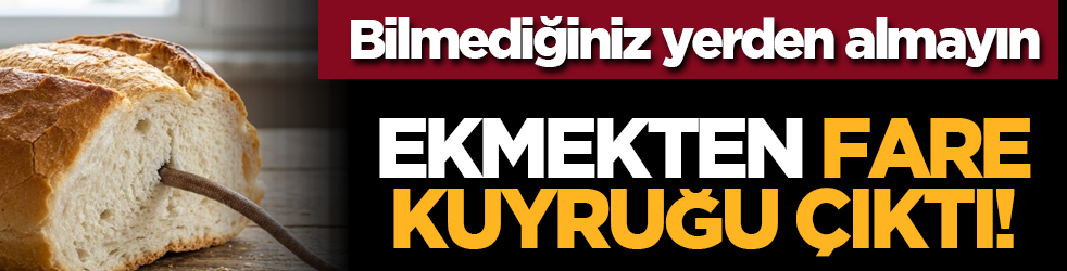 Bilmediğiniz yerden almayın: Ekmekten fare kuyruğu çıktı!