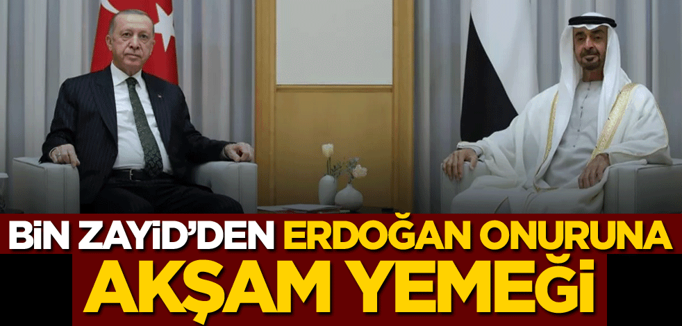 Bin Zayid'den Erdoğan onuruna akşam yemeği