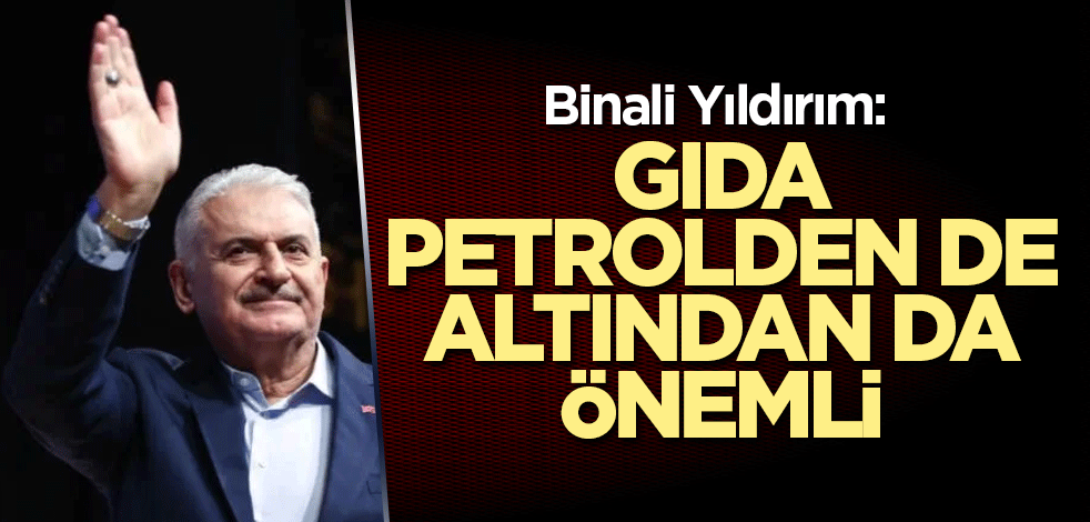 Binali Yıldırım: Gıda petrolden de altından da önemli