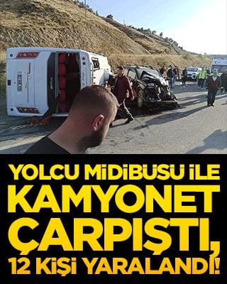 Bingöl'de hezimete dönen ihmal! Yolcu midibüsü ile kamyonet çarpıştı, 12 kişi yaralandı!