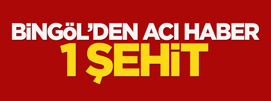 Bingöl'den acı haber: 1 şehit