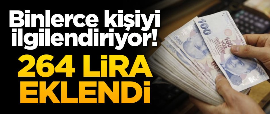 Binlerce kişiyi ilgilendiriyor! 264 TL eklendi