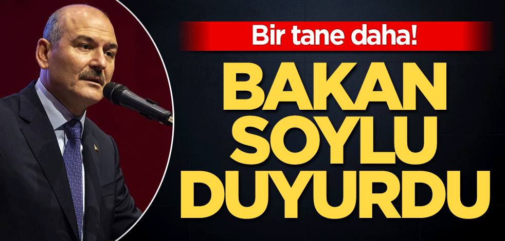 Bir tane daha! Bakan Soylu duyurdu