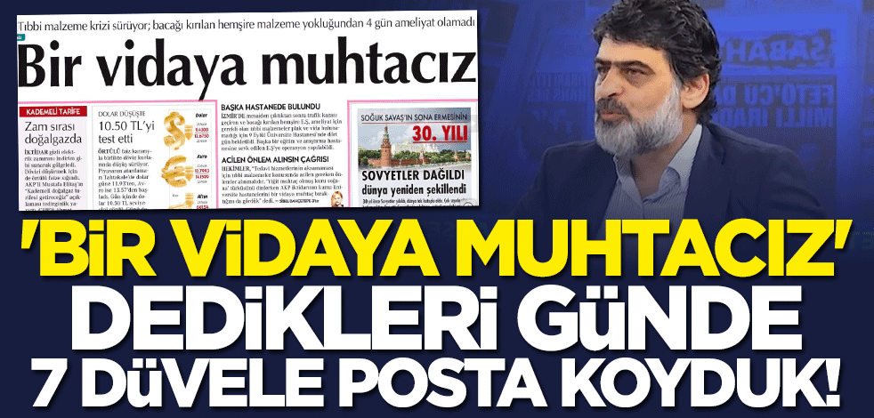 "Bir vidaya muhtacız" dedikleri günde 7 düvele posta koyduk