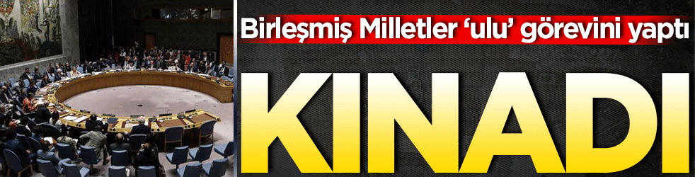 Birleşmiş Milletler ulu görevini yaptı: Kınadı