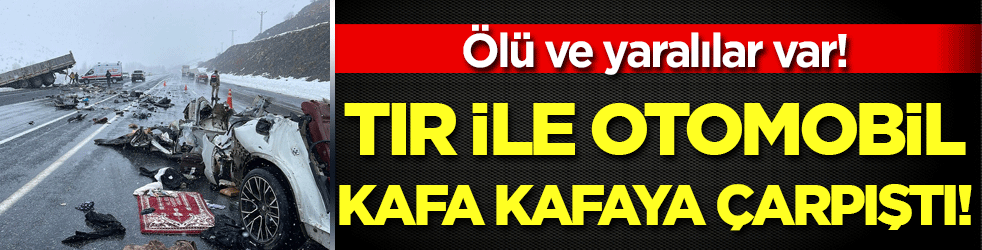 Bitlis'te feci kaza: Tır ile otomobil kafa kafaya çarpıştı!