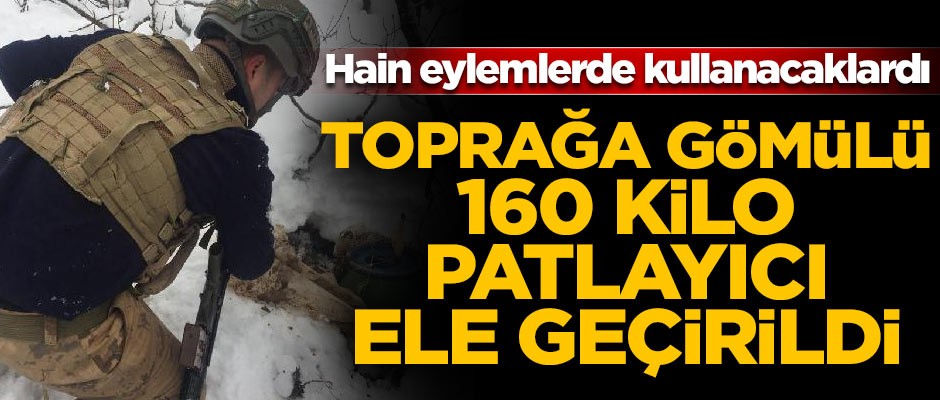 Bitlis'te toprağa gömülü 160 kilo patlayıcı ele geçirildi