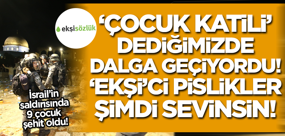 Biz çocuk katili dediğimizde dalga geçiyordu, 'Ekşi'ci pislikler şimdi sevinsin!