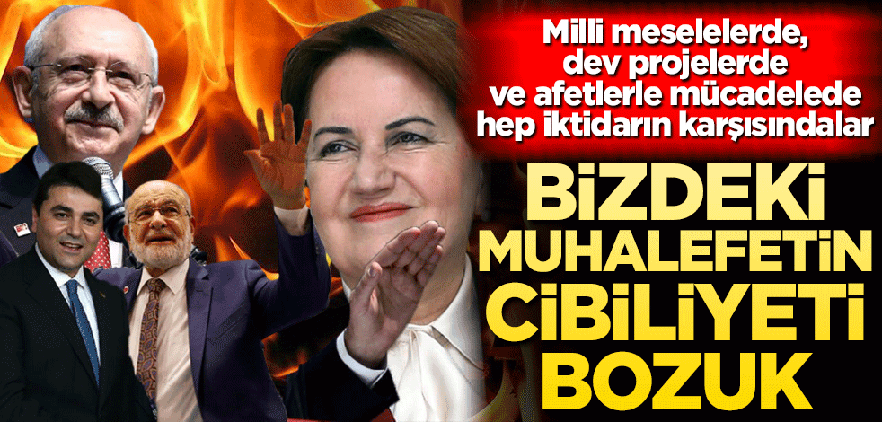 Bizdeki muhalefetin cibiliyeti bozuk!