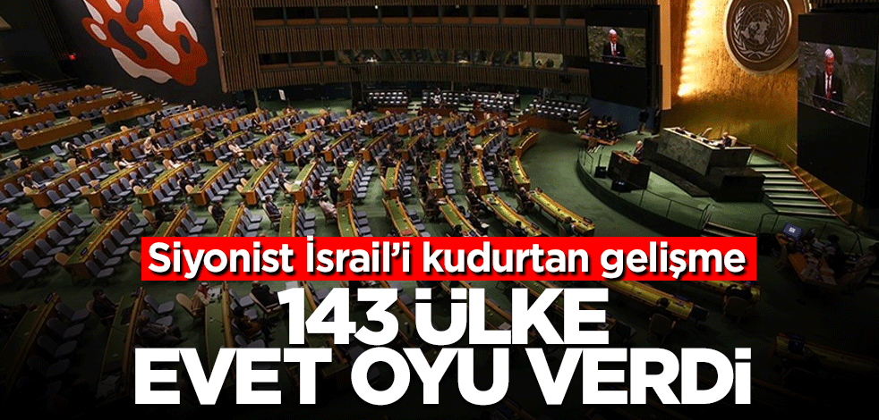 BM'de katil İsrail'i kudurtan karar! 143 ülke evet oyu verdi