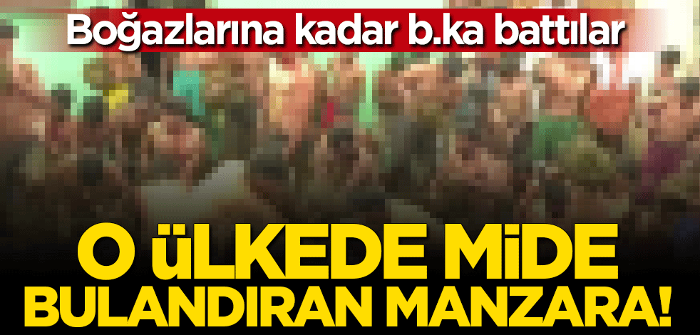 Boğazılarına kadar b.ka battılar! Hindistan'da mide bulandıran manzara