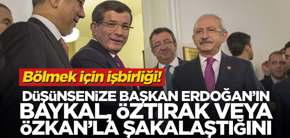 Bölmek için işbirliği! Düşünsenize Başkan Erdoğan’ın Baykal, Öztırak veya Özkan’la şakalaştığını