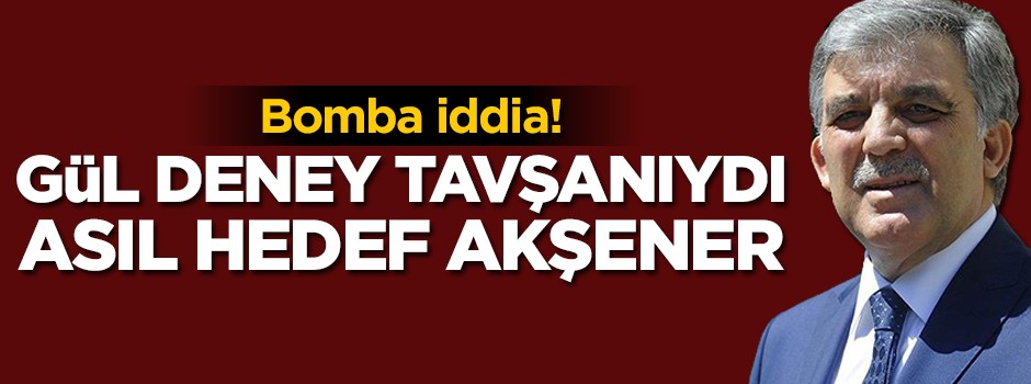 Bomba iddia! "Gül deney tavşanıydı asıl hedef Akşener"