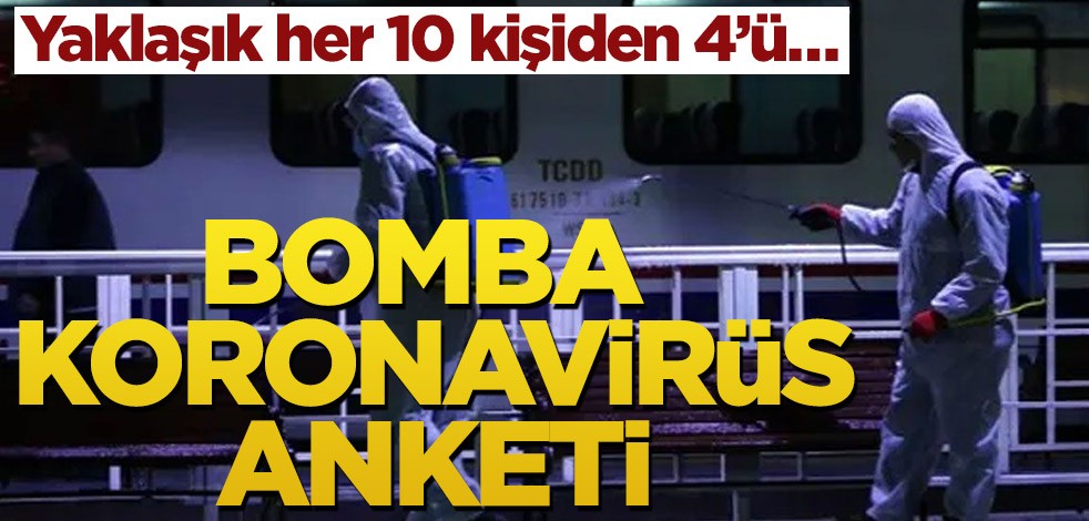 Bomba koronavirüs anketi! Yaklaşık her 10 kişiden 4’ü…