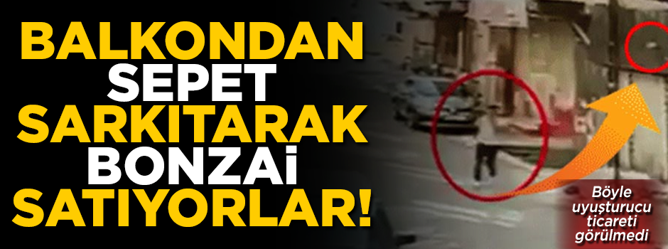Böylesi görülmedi! Balkondan sepet sarkıtarak bonzai satıyorlar