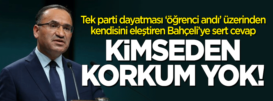 Bozdağ'dan 'öğrenci andı'nı savunan ve kendisini eleştiren Bahçeli'ye sert cevap!