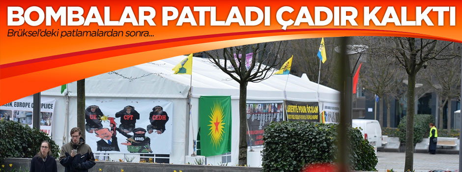 Brüksel'deki terör örgütü PKK çadırı kaldırıldı