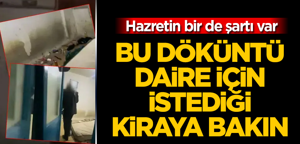 Bu döküntü daire için istediği kiraya bakın! Hazretin bir de şartı var