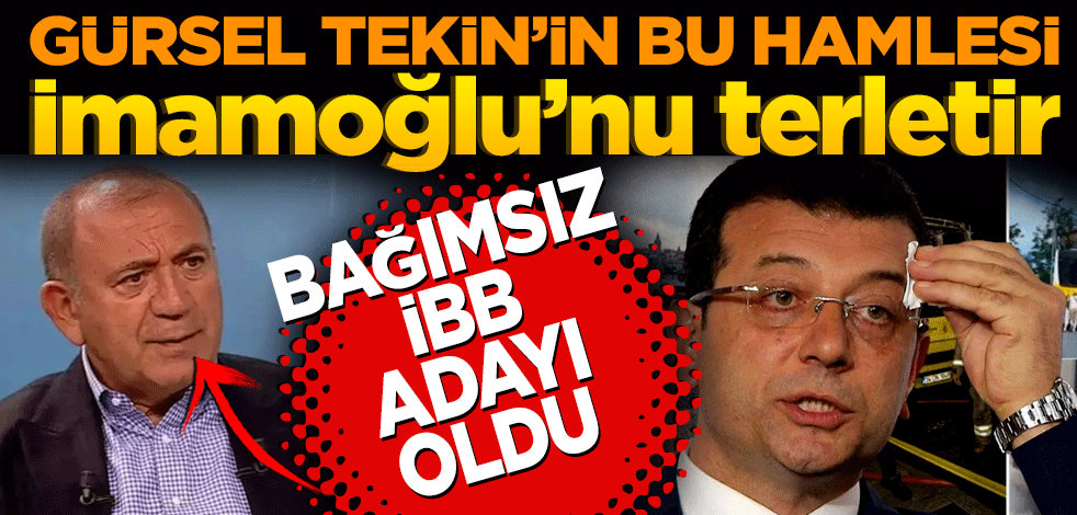 Bu hamle İmamoğlu’nu terletir CHP'den istifa eden Gürsel Tekin İBB adayı oldu