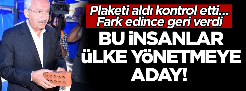 Bu insanlar ülke yönetmeye aday! Plaketi aldı kontrol etti… Fark edince geri verdi