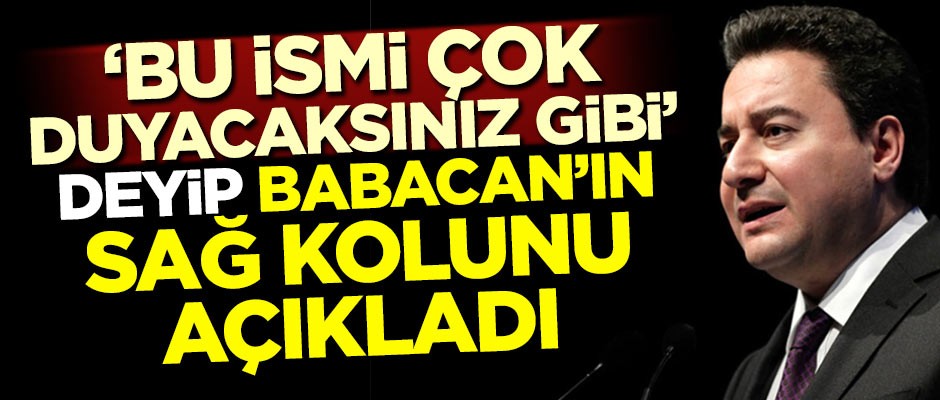 'Bu ismi çok duyacaksınız gibi' deyip Babacan'ın sağ kolunu açıkladı