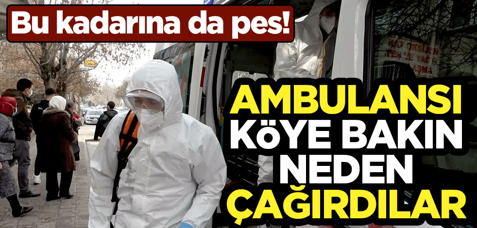 Bu kadarına da pes! Ambulansı köye bakın neden çağırdılar