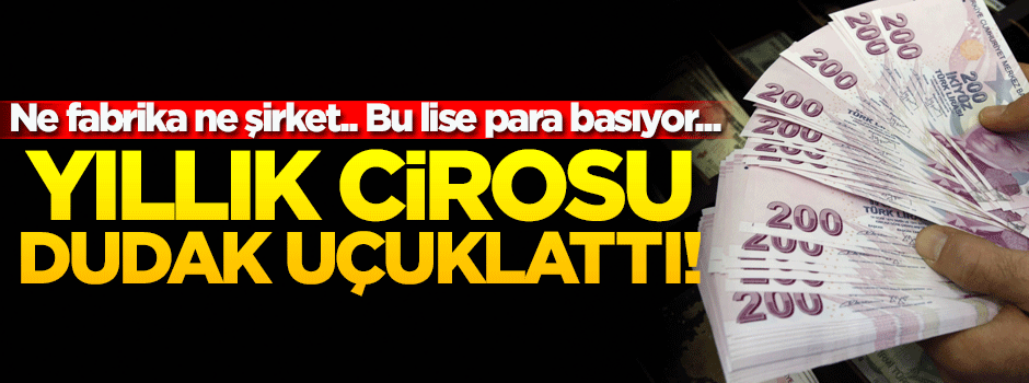 Bu lise para basıyor! Yıllık cirosu dudak uçuklattı...