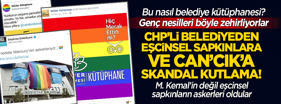 Bu nasıl belediye kütüphanesi? Sapkınlar ve Can Dündar için skandal kutlama!