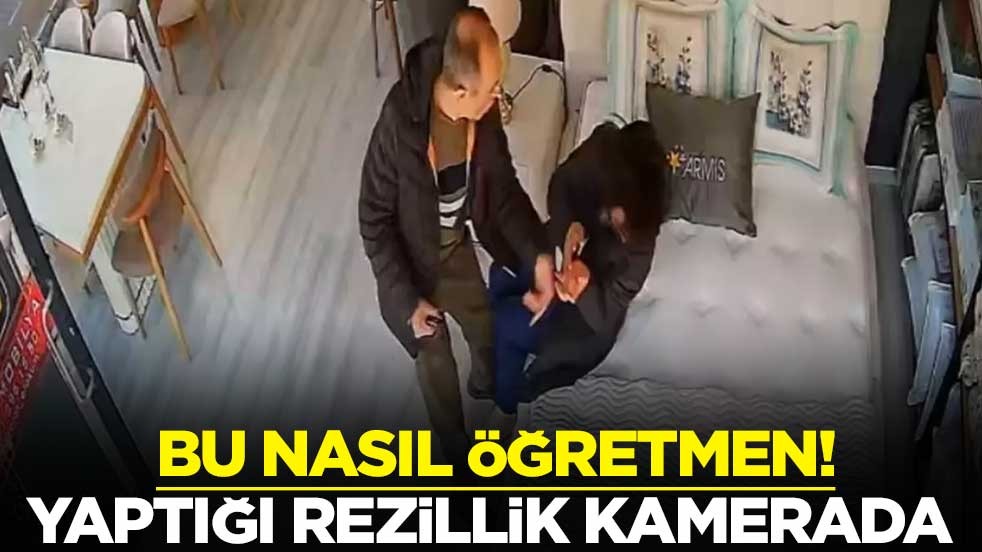 Bu nasıl öğretmen! Yaptığı rezillik kamerada