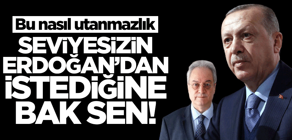 Bu nasıl utanmazlık! Seviyesizin Erdoğan’dan istediğine bak sen!