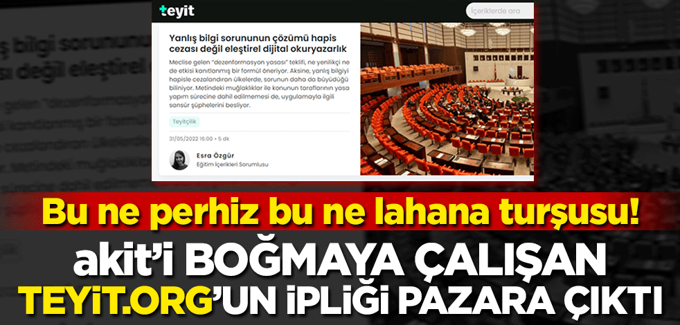 Bu ne perhiz bu ne lahana turşusu! Akit’i boğmaya çalışan teyit.org’un ipliği pazara çıktı