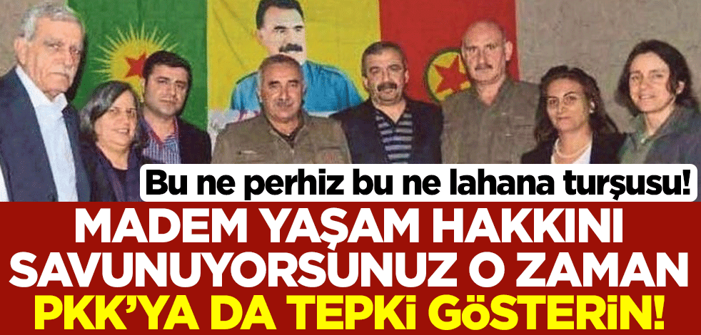 Bu ne perhiz bu ne lahana turşusu! Madem yaşam hakkını savunuyorsunuz o zaman PKK’ya da tepki gösterin