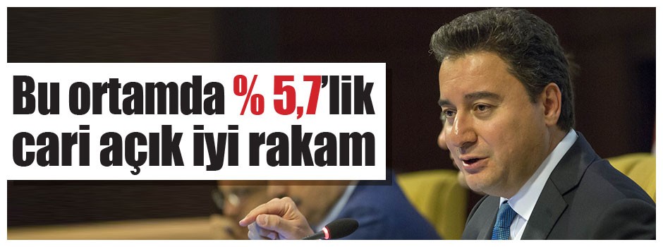 Bu ortamda % 5,7’lik cari açık iyi rakam