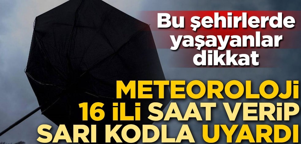 Bu şehirlerde yaşayanlar dikkat! Meteoroloji 16 ili saat verip sarı kodla uyardı