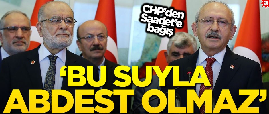 "Bu suyla abdest olmaz"