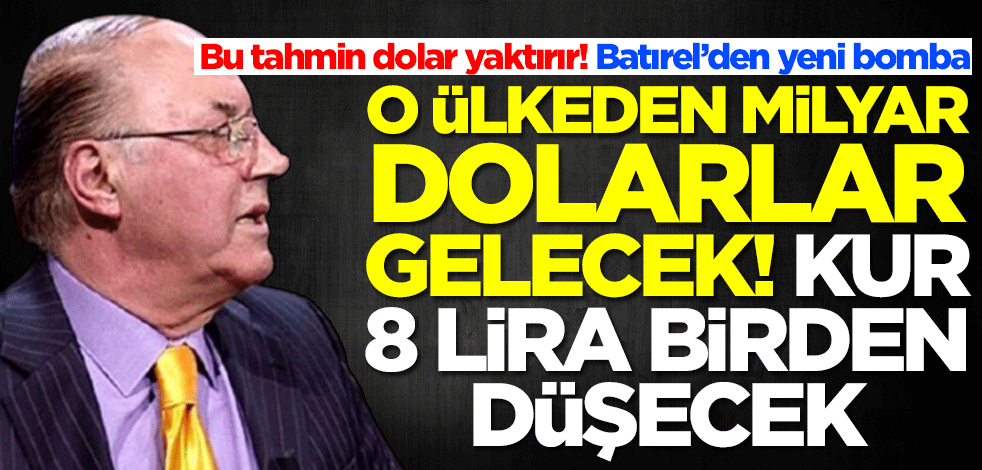 Bu tahmin dolar yaktırır! Necmettin Batırel’den yeni bomba: O ülkeden milyar dolarlar gelecek, kur 8 lira birden düşecek