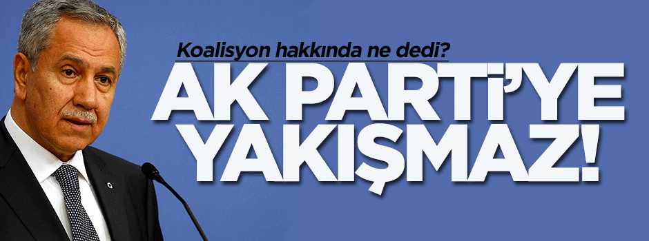 Bülent Arınç: Ak Parti'ye yakışmaz