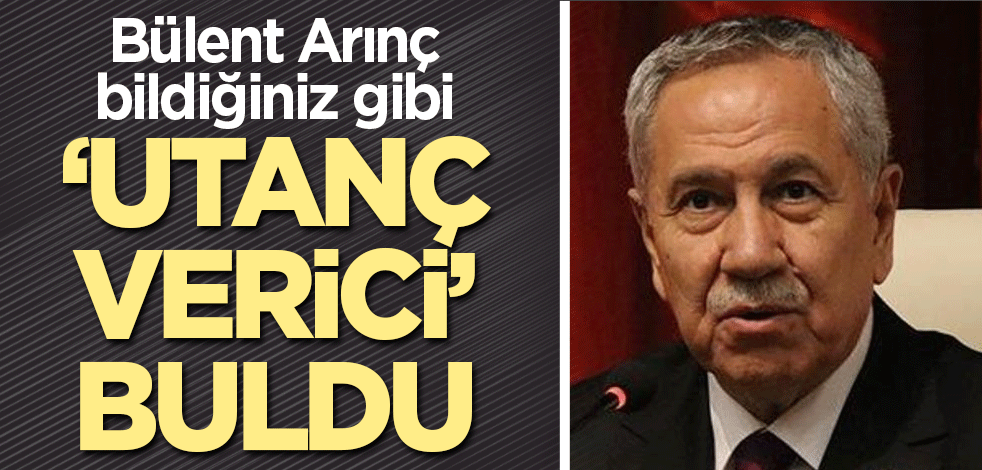 Bülent Arınç bildiğiniz gibi: Utanç verici buldu