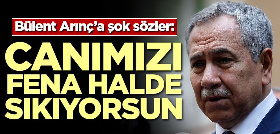 Bülent Arınç'a şok sözler: Canımızı fena halde sıkıyorsun