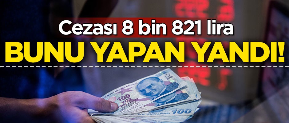 Bunu yapan yandı! Cezası 8 bin 821 lira