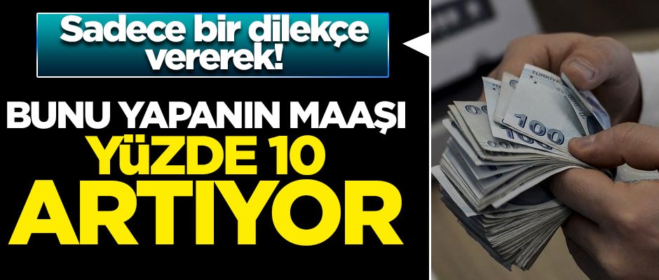 Bunu yapanın maaşı, yüzde 10 artacak! Sadece bir dilekçe ile...