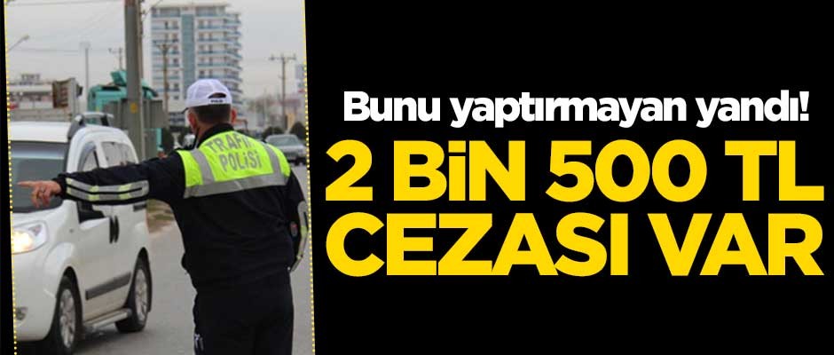 Bunu yaptırmayan yandı! 2 bin 500 TL cezası var