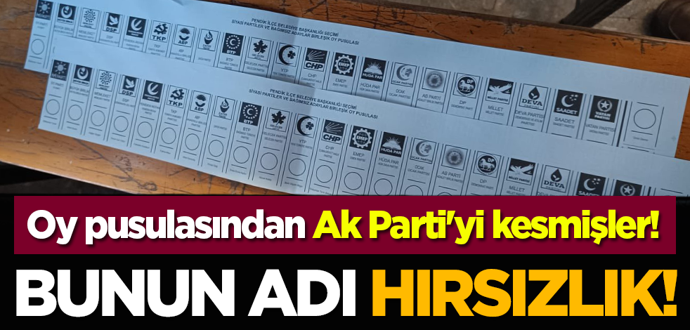 Bunun adı hırsızlık! Oy pusulasından Ak Parti'yi kesmişler!