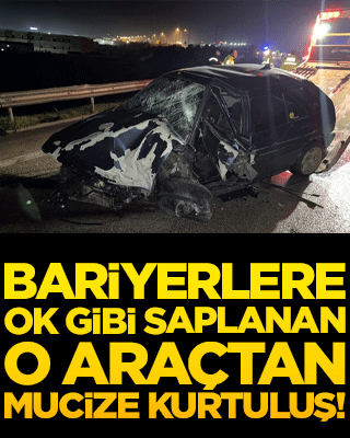 Bursa Çevre Yolu'nda korku dolu anlar! Bariyerlere ok gibi saplanan o araçtan mucize kurtuluş!