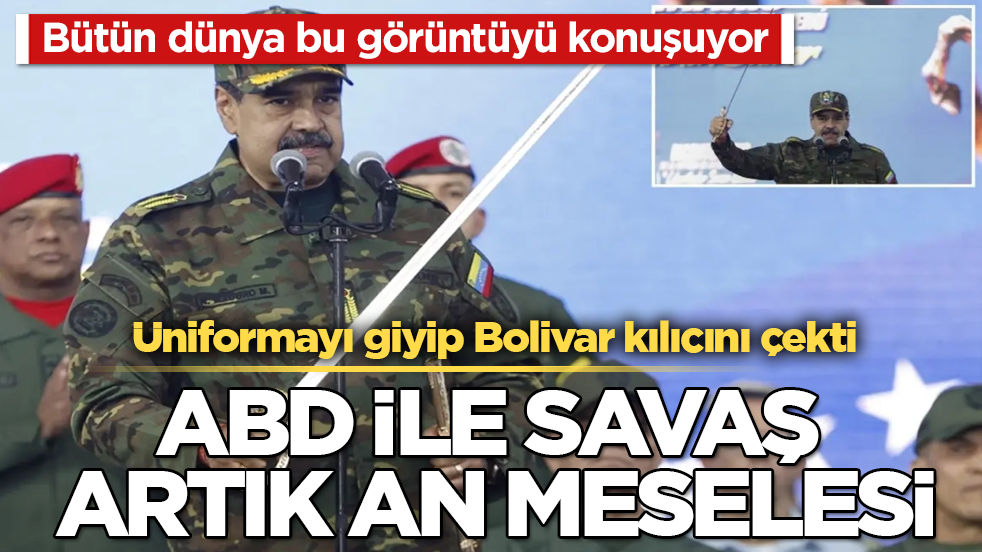Bütün dünya bu görüntüyü konuşuyor! Üniformayı giyip Bolivar kılıcını çekti! ABD ile savaş artık an meselesi