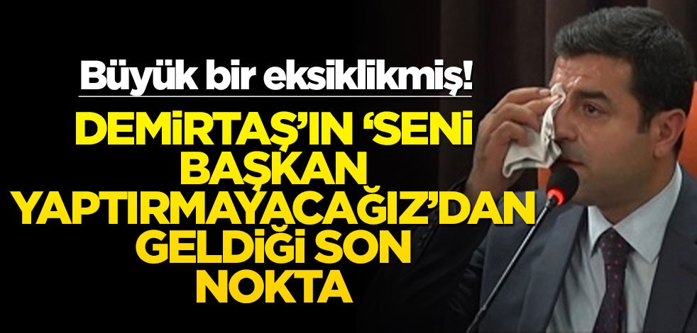 Büyük bir eksiklikmiş! Demirtaş’ın ‘seni başkan yaptırmayacağız’dan geldiği son nokta