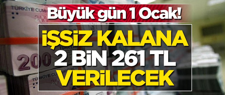 Büyük gün 1 Ocak! İşsiz kalana 2 bin 261 TL verilecek